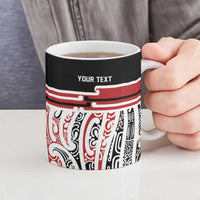 Personalised Toitu Te Tiriti Aotearoa 1840 Ceramic Mug Red Kowhaiwhai Puhoro - Polynesian Pride