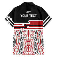 Personalised Toitu Te Tiriti Aotearoa 1840 Family Matching Long Sleeve Bodycon Dress and Hawaiian Shirt Red Kowhaiwhai Puhoro LT9 - Polynesian Pride
