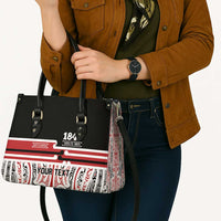 Personalised Toitu Te Tiriti Aotearoa 1840 Leather Bag Red Kowhaiwhai Puhoro - Polynesian Pride