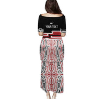 Personalised Toitu Te Tiriti Aotearoa 1840 Puletasi Red Kowhaiwhai Puhoro LT9 - Polynesian Pride