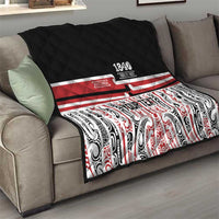 Personalised Toitu Te Tiriti Aotearoa 1840 Quilt Red Kowhaiwhai Puhoro LT9 - Polynesian Pride
