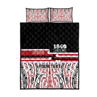 Personalised Toitu Te Tiriti Aotearoa 1840 Quilt Bed Set Red Kowhaiwhai Puhoro - Polynesian Pride