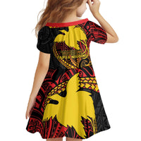 Papua New Guinea Tribal Tattoo Family Matching Off The Shoulder Long Sleeve Dress and Hawaiian Shirt 50th Independence Anniversary
