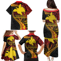 Papua New Guinea Tribal Tattoo Family Matching Puletasi and Hawaiian Shirt 50th Independence Anniversary LT9 - Polynesian Pride