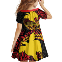 Papua New Guinea Tribal Tattoo Kid Short Sleeve Dress 50th Independence Anniversary LT9 - Polynesian Pride