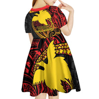 Papua New Guinea Tribal Tattoo Kid Short Sleeve Dress 50th Independence Anniversary LT9 - Polynesian Pride