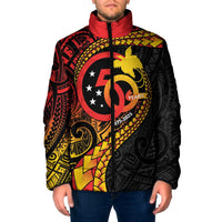 Papua New Guinea Tribal Tattoo Padded Jacket 50th Independence Anniversary - Polynesian Pride
