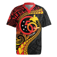 Papua New Guinea Tribal Tattoo Rugby Jersey 50th Independence Anniversary