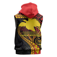Papua New Guinea Tribal Tattoo Sleeveless Zip Hoodie 50th Independence Anniversary LT9 - Polynesian Pride