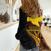 Papua New Guinea Tribal Tattoo Women Casual Shirt 50th Independence Anniversary LT9 - Polynesian Pride
