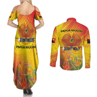Papua New Guinea Unity in Diversity Couples Matching Summer Maxi Dress and Long Sleeve Button Shirt 50th Indipendens Papua Niugini