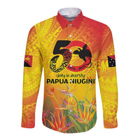 Papua New Guinea Unity in Diversity Long Sleeve Button Shirt 50th Indipendens Papua Niugini