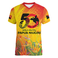 Papua New Guinea Unity in Diversity Women V-Neck T-Shirt 50th Indipendens Papua Niugini