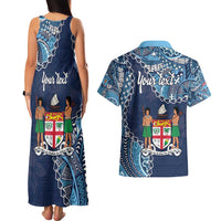Personalised Fiji 54th Anniversary Couples Matching Tank Maxi Dress and Hawaiian Shirt Siga Ni Bula Galala Marautaki O Viti LT9