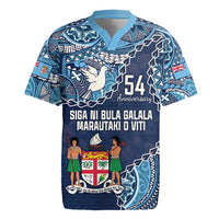Personalised Fiji 54th Anniversary Rugby Jersey Siga Ni Bula Galala Marautaki O Viti LT9