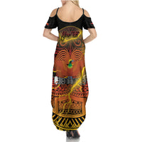 Personalised Papua New Guinea 49th Anniversary Family Matching Summer Maxi Dress and Hawaiian Shirt Bird of Paradise Unity In Diversity LT9 - Polynesian Pride