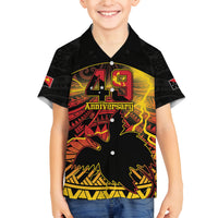 Personalised Papua New Guinea 49th Anniversary Family Matching Tank Maxi Dress and Hawaiian Shirt Bird of Paradise Unity In Diversity LT9 Son's Shirt Black - Polynesian Pride