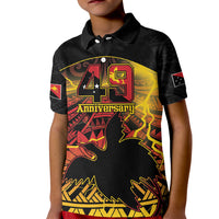 Personalised Papua New Guinea 49th Anniversary Kid Polo Shirt Bird of Paradise Unity In Diversity