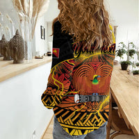 Personalised Papua New Guinea 49th Anniversary Women Casual Shirt Bird of Paradise Unity In Diversity