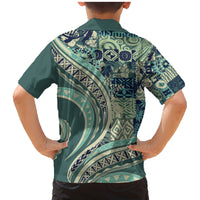 Hawaiian Hibiscus Tribal Vintage Motif Family Matching Mermaid Dress and Hawaiian Shirt Ver 1