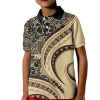 Hawaiian Hibiscus Tribal Vintage Motif Kid Polo Shirt Ver 2