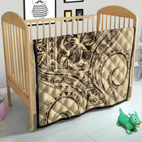 Hawaiian Hibiscus Tribal Vintage Motif Quilt Ver 3