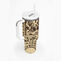 Hawaiian Hibiscus Tribal Vintage Motif Tumbler With Handle Ver 3