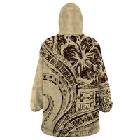 Hawaiian Hibiscus Tribal Vintage Motif Wearable Blanket Hoodie Ver 3 LT9 - Polynesian Pride
