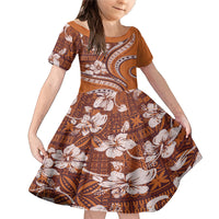 Hawaiian Hibiscus Tribal Vintage Motif Family Matching Mermaid Dress and Hawaiian Shirt Ver 5