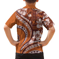 Hawaiian Hibiscus Tribal Vintage Motif Family Matching Off Shoulder Short Dress and Hawaiian Shirt Ver 5 LT9 - Polynesian Pride