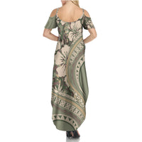 Hawaiian Hibiscus Tribal Vintage Motif Summer Maxi Dress Ver 6 LT9 - Polynesian Pride