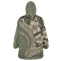 Hawaiian Hibiscus Tribal Vintage Motif Wearable Blanket Hoodie Ver 6 LT9 - Polynesian Pride