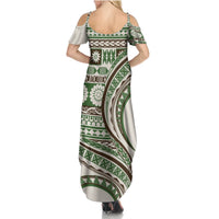 Hawaiian Hibiscus Tribal Vintage Motif Summer Maxi Dress Ver 7