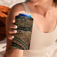 Hawaiian Hibiscus Tribal Vintage Motif 4 in 1 Can Cooler Tumbler Ver 8