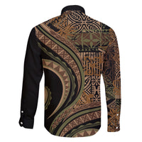 Hawaiian Hibiscus Tribal Vintage Motif Family Matching Short Sleeve Bodycon Dress and Hawaiian Shirt Ver 8