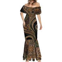 Hawaiian Hibiscus Tribal Vintage Motif Mermaid Dress Ver 8 LT9 - Polynesian Pride