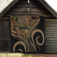 Hawaiian Hibiscus Tribal Vintage Motif Quilt Ver 8