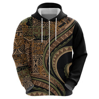 Hawaiian Hibiscus Tribal Vintage Motif Zip Hoodie Ver 8 LT9 - Polynesian Pride