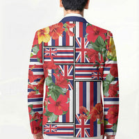 Hawaii Hibiscus Lei Blazer Hawaiian Flag Motif LT9 - Polynesian Pride