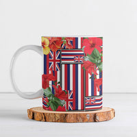 Hawaii Hibiscus Lei Ceramic Mug Hawaiian Flag Motif LT9 Red - Polynesian Pride