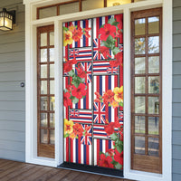 Hawaii Hibiscus Lei Door Cover Hawaiian Flag Motif