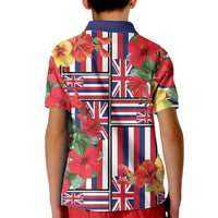 Hawaii Hibiscus Lei Kid Polo Shirt Hawaiian Flag Motif
