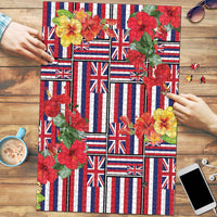 Hawaii Hibiscus Lei Puzzle Hawaiian Flag Motif LT9 Red - Polynesian Pride