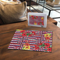 Hawaii Hibiscus Lei Puzzle Hawaiian Flag Motif LT9 - Polynesian Pride