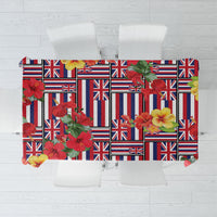 Hawaii Hibiscus Lei Tablecloth Hawaiian Flag Motif LT9 Red - Polynesian Pride