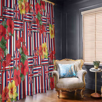 Hawaii Hibiscus Lei Window Curtain Hawaiian Flag Motif LT9 - Polynesian Pride