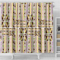 Hawaii Lokelani Pikake Lei Shower Curtain Hawaiian Flag Motif