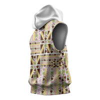 Hawaii Lokelani Pikake Lei Sleeveless Hoodie Hawaiian Flag Motif