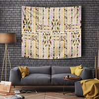 Hawaii Lokelani Pikake Lei Tapestry Hawaiian Flag Motif LT9 White - Polynesian Pride