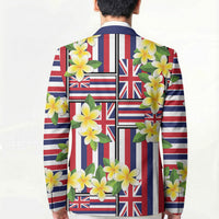 Hawaii Plumeria Lei Blazer Hawaiian Flag Motif LT9 - Polynesian Pride